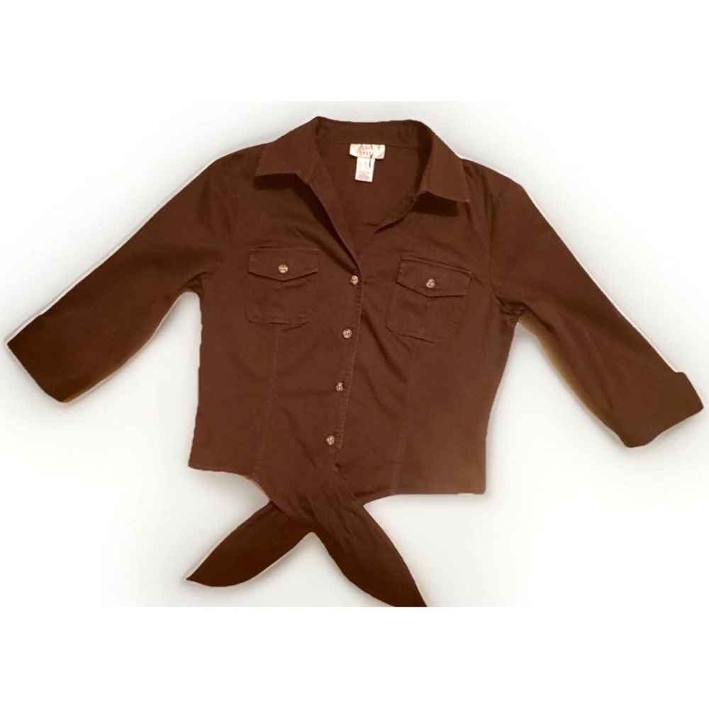 🍁BETU SPORT🍁 WESTERN BUTTON UP POCKET WAIST TIE VTG JACKET SHIRT TOP EUC🍂